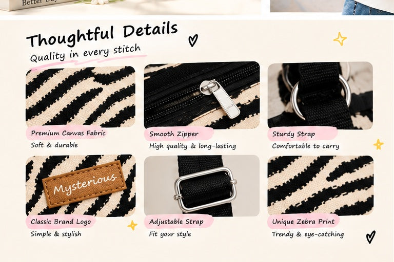 YOKY BAG zebra print tote details