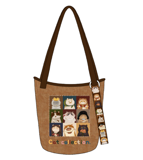 YOKY Cat Collection Canvas Tote Bag white background main image
